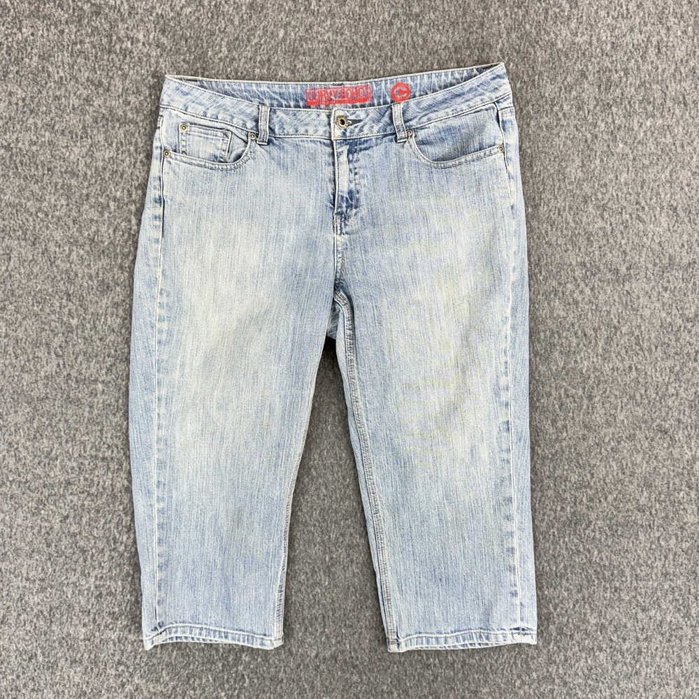 Y2K Style New York & Company Curvy Soho Capri Jeans Stretch Denim Women's 12